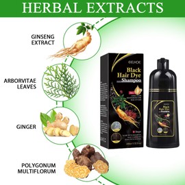 A three in one brown hair dye shampoo suitable for white hair, which helps moisturize, nourish, and clean the scalp. It is a herbal brown hair dye shampoo suitable for both women and men (black)