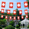 WXTWK Switzerland Flags Swiss Small Mini Pennant String Banner Flag