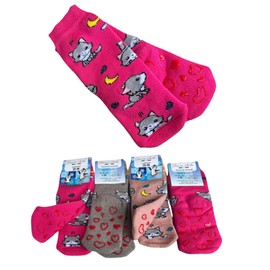Children's Winter Long Socks for Girls and Newborns, Made in Italy, Robust and Breathable, Terry Cotton (Size 23-26, Kitten), Kittens, 23-26, Kitten