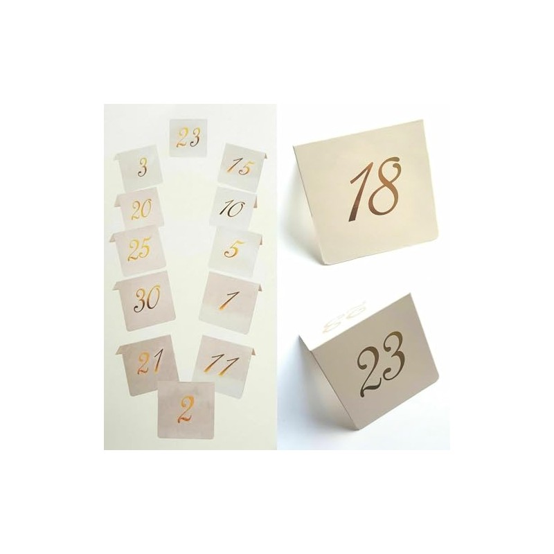 Table Numbers White Gold Events Lettering Birthday Function Party 1-30