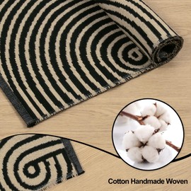 Tiffasea Kitchen Rugs Runners for Hallways 2.6'x10' Washable Runner Rug Reversible Entryway Rug Cotton Hand-Woven Floor Runner Carpet Runners for Bathroom Bedroom Laundry Room Rug