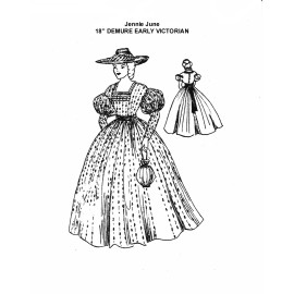 Vintage Demure Early VictorianGown pattern 18 inch Jenny June COPY