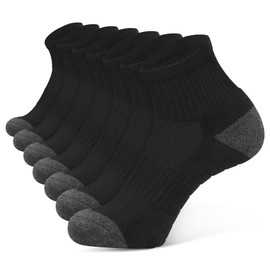 Closemate [7 Pairs Athletic Ankle Trainer Socks Men Women Ladies with Thick Cushioned Sole, Running Quarter Socks for Men & Women