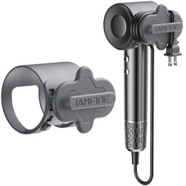 Compact Hair Dryer Cord Organizer - Batheroom Storage & Portable Travel Cord Management Soft Silicone Winder Organizer Wire Wrapper for Easy Home and On-The-Go Use (Gray)