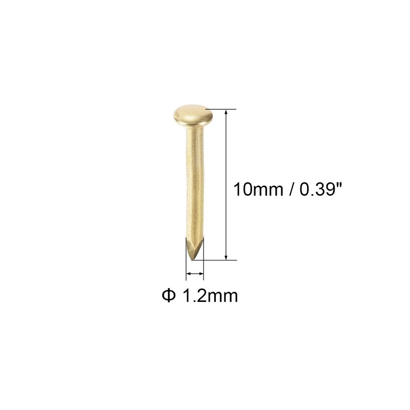 sourcing map Small Tiny Hardware Nails Iron 1.2X10mm(DxL) for DIY
