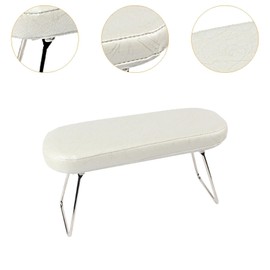 TENOL Salon Nail Art Hand Rest Foldable Manicure Wrist Arm Pillow Hand Rest Cushion Nail Table Station for Home Nail Beginner, White