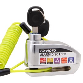 FD-MOTO Alarm Disc Lock & Reminder Cable Silver