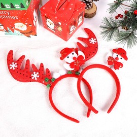 Christmas Headbands, Santa Reindeer Elf Designs and 4 Pcs Christmas Party Funny Glasses Frames