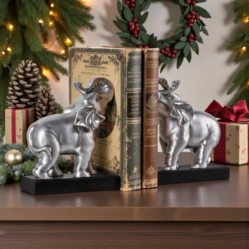 MXARLTR Elephant Book Ends Decorative, Bookends for Shelves, Book Ends