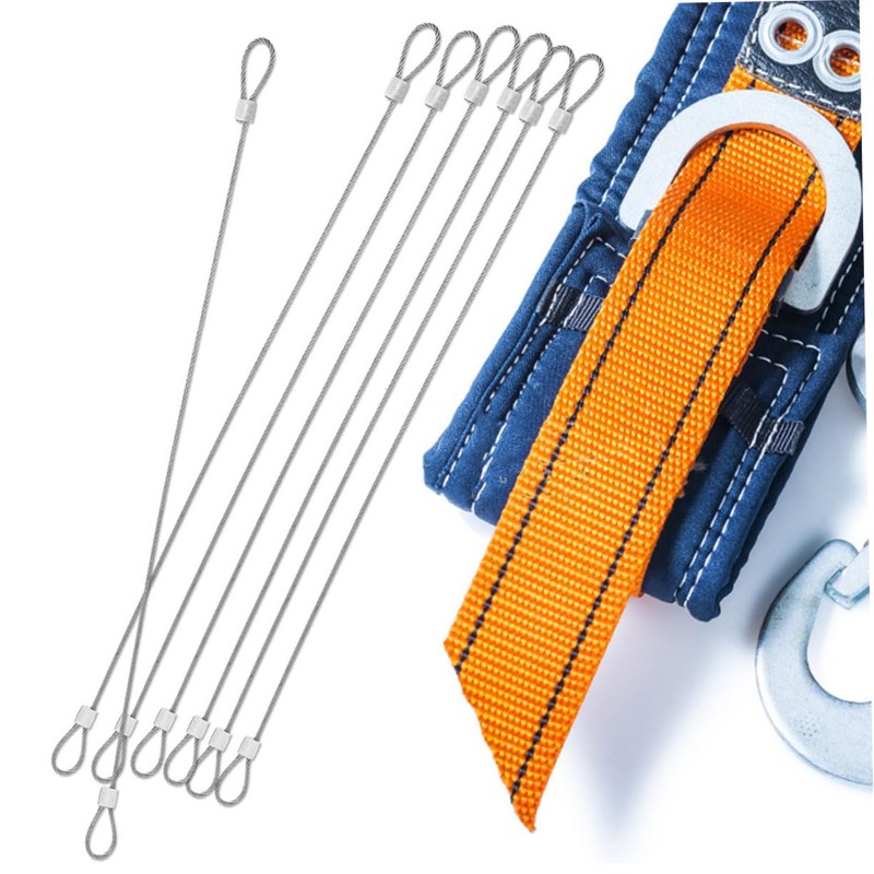 Ciieeo 20pcs Stainless Steel Safety Cables with Loops Antidrop Design
