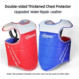 HXRROD Martial Arts Chest Guard, Red and Blue Reversible, Protective Training Equipment (5#)