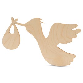 DIY Stork Baby Shower Decorations 15-inch, 1/8 inch Thick, Pack of 3 Pregnancy Announcement/Baby Announcement Sign Prop for Nursery Decor, by Woodpeckers