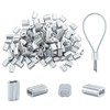 HOME MASTER HARDWARE 3/16" Aluminum Crimping Loop Sleeve 50 Pcs,Double