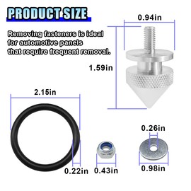 14 Pieces Bumper Quick Release Kit, Front Rear Bumper Fenders Holder, Car Trunk Bumper Release Clips Fastener Kit with Aluminum Fasteners, Washers, Nuts, O-Rings (Silver)