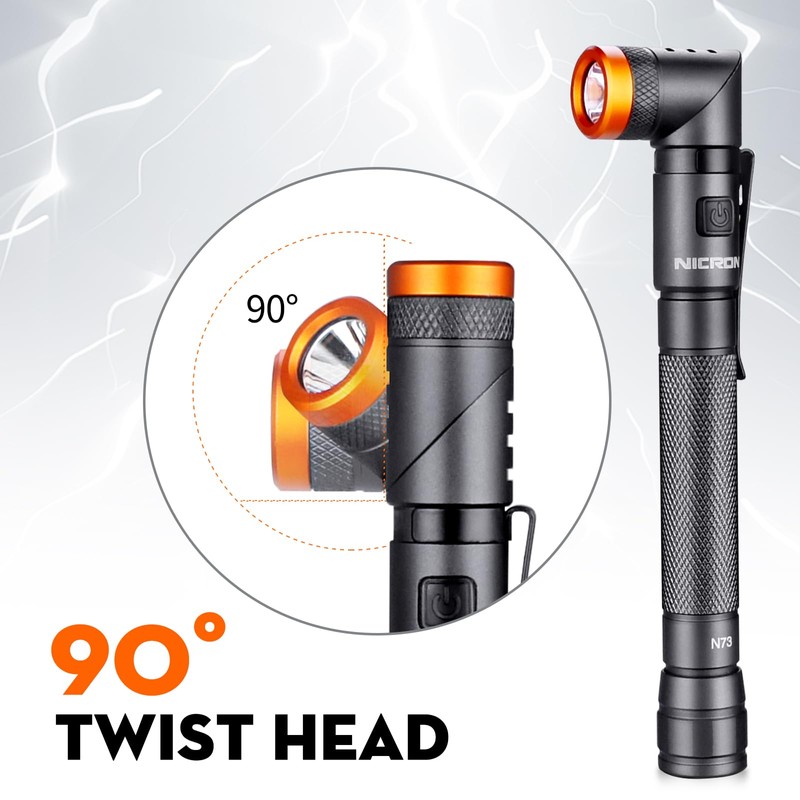 COSMOING Rechargeable Magnetic Flashlight 90 Degree
