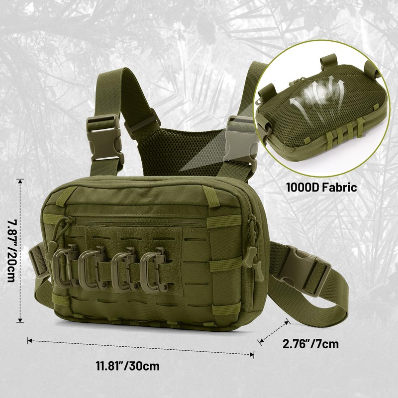 AUMENTAR Tactical EDC Chest Bag Utility Molle Chest Rig Pouch