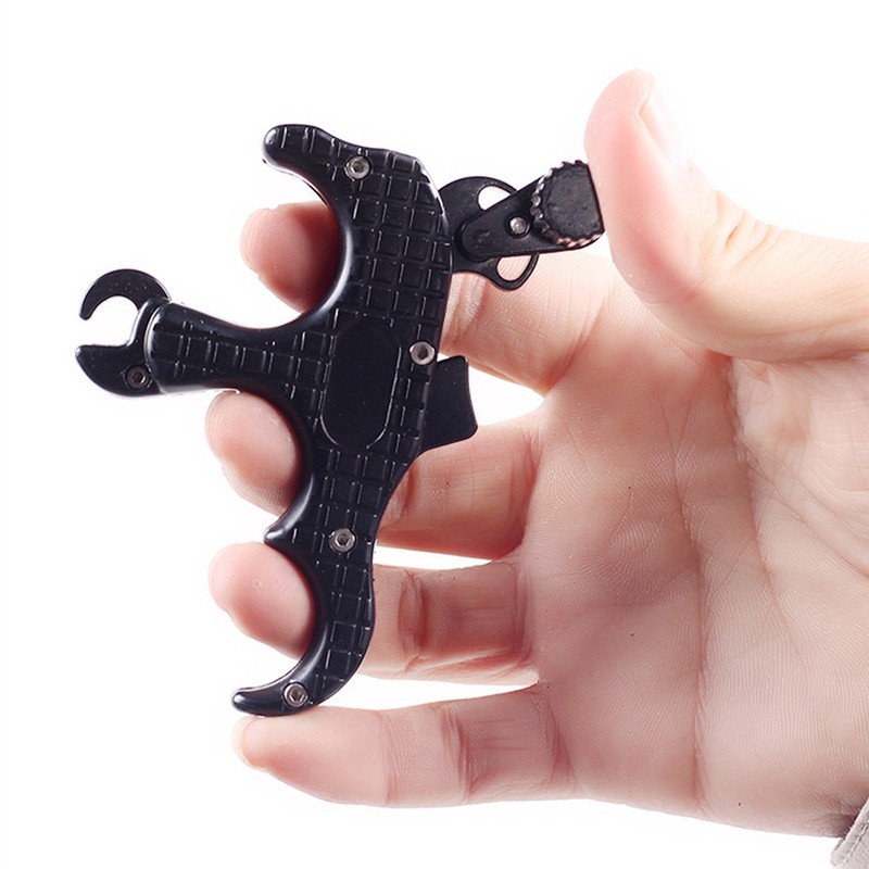 Aluminum Alloy Archery Bow Release Aid 3 Finger Thumb Caliper