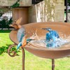 VCUTEKA Bird Baths for Outdoor, 28" Height Antique Metal Garden
