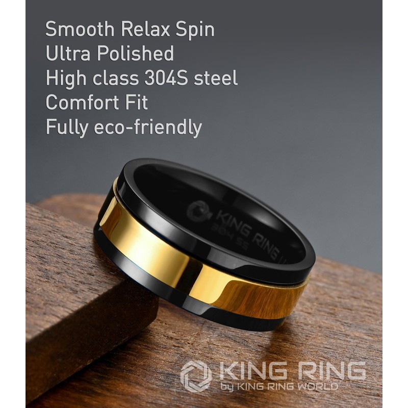 King Ring 8mm Ultra Polished Spinner Ring – Premium Shiny