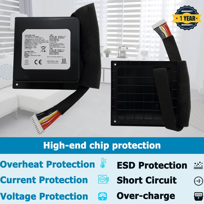 LAQUEENA 300 Battery Compatible with PartyBox 300 Speaker SUN-INTE-125 72WH