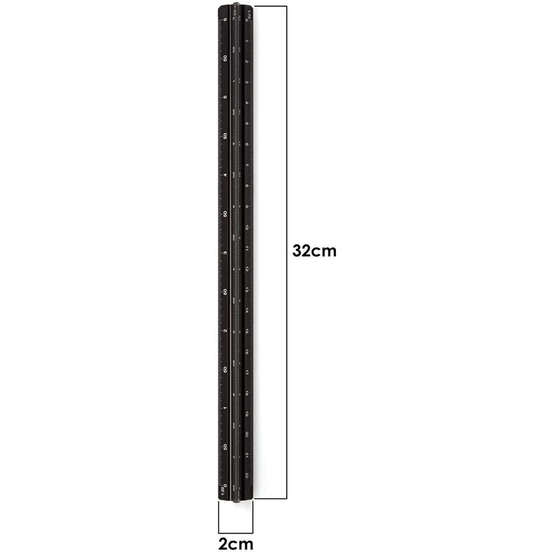 Triangular Scale - 30cm Length Aluminium Ideal for Architects, Engineers,
