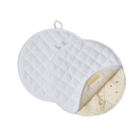 Lifaith Tortilla Warmer,Tortilla Server,Pancake Keeper,2-Pack 12 Inch,High Density Fabric Microwave-Safe Tortilla Server Bag for Keeping Food Warm & Soft at Home/Picnics (White)