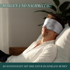 Joyhabit Silk Sleep Mask for Men and Women, Extra Large and Adjustable Eye Mask in Cloud Curve Design, for Breaks and Night Sleep, Silver Grey