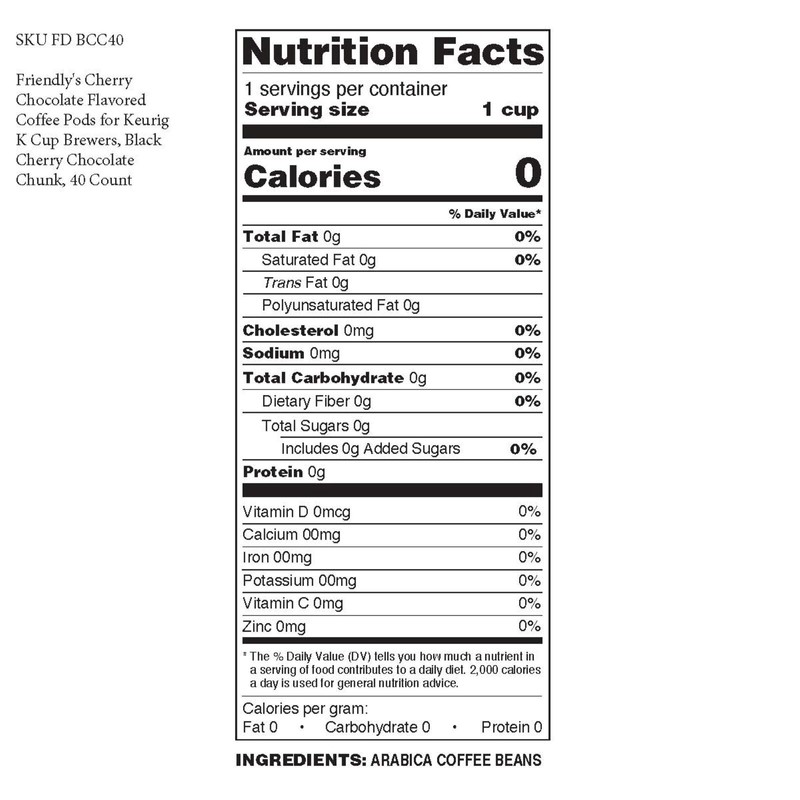 Friendly's Cherry Chocolate Pods,Keurig 2.0,Black Cherry Chocolate Chunk,40 Ct