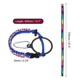 QUARKZMAN Paracord Handle, Water Bottle Handle Strap, Paracord Cap Strap, Carrier Strap for Wide Neck Bottles 16 oz to 64 oz, Red/White/Blue