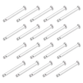 sourcing map Single Hole Clevis Pins - 4mm X 35mm Flat Head 304 Stainless Steel Link Hinge Pin 20Pcs