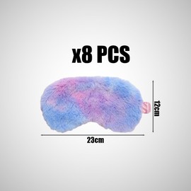 Pack of 8 colourful eye masks, plush children's sleep eye masks, protect children's sleep, suitable for naps, travel and other occasions, ideal gifts for family and friends