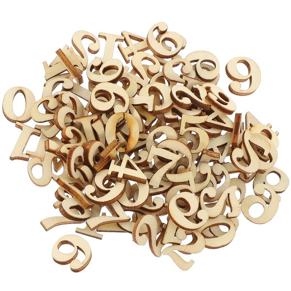 Healifty Wooden Numbers Natural Wooden Slice Embellishments for Scrapbooking Party