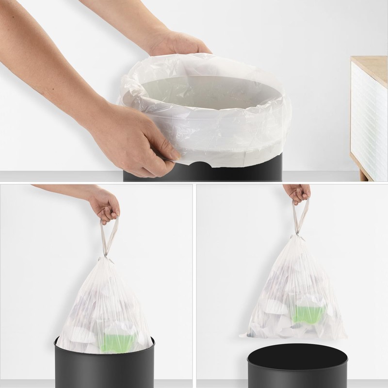 2.6-Gallon Trash Bags Heavy Duty - Heihaily Drawstring Kitchen Garbage