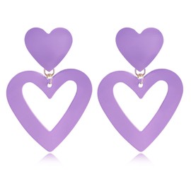 Pink Heart Earrings Triple Heart Dangle Drop Earrings for Women Girls Valentine's Day Mother's Day Birthday