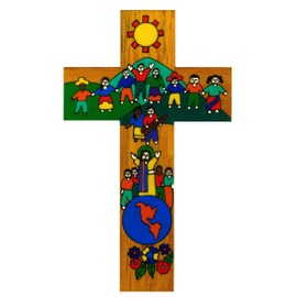 Children's Bedroom Cross. Wooden Cross.10cms. Confirmation Group Gift. Holy Communion Group Gift.Children of the World United.