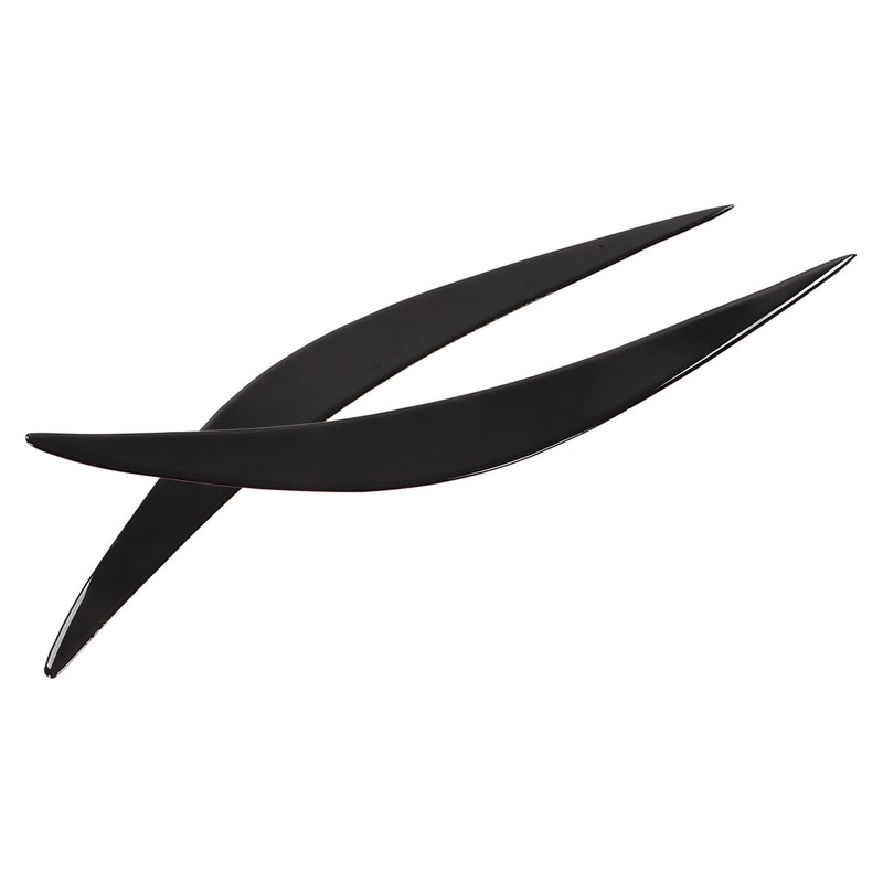 2pcs Headlight Eyebrow Glossy Black Abrasion Resistance Replacement for Infiniti