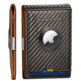 BULLIANT Men Wallet,Slim Leather Wallet RFID Blocken for Gift Men Standard & Airtag Use 11Cards