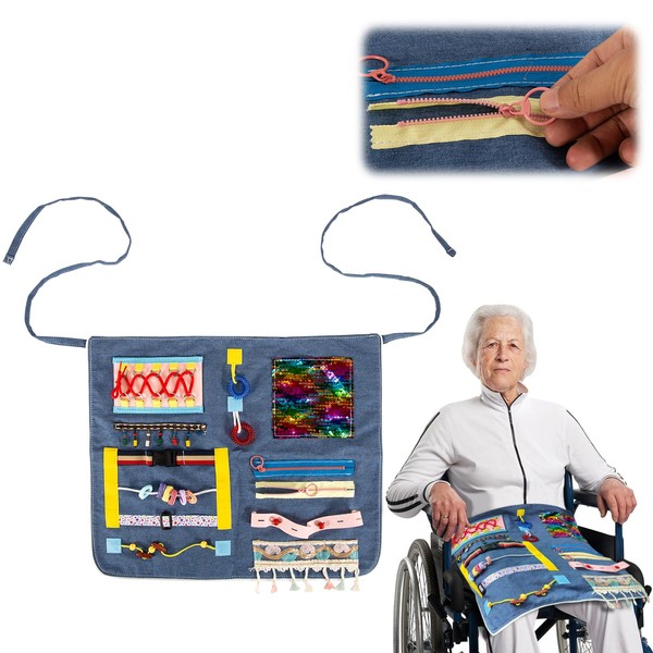 Fidget Apron for Elderly, Fidget Blanket for Adults with Dementia,