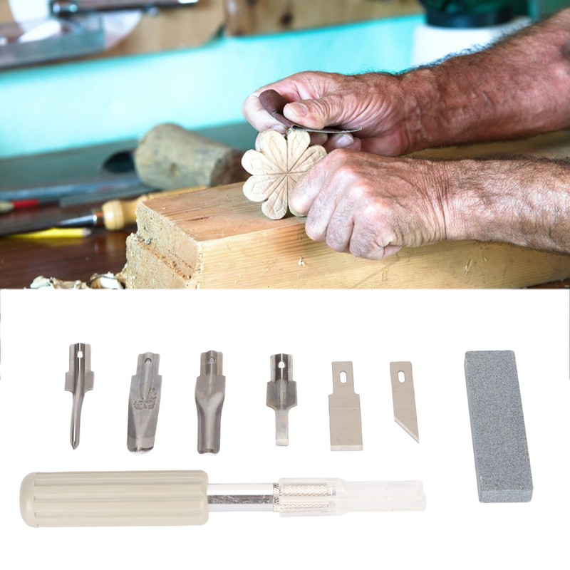 Craft Knife Set 6 Steel Blades Ergonomic Handle Hobby Knife