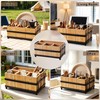 Candco Silverware Holder, Wood Utensil Caddy Paper Plate Dispenser for
