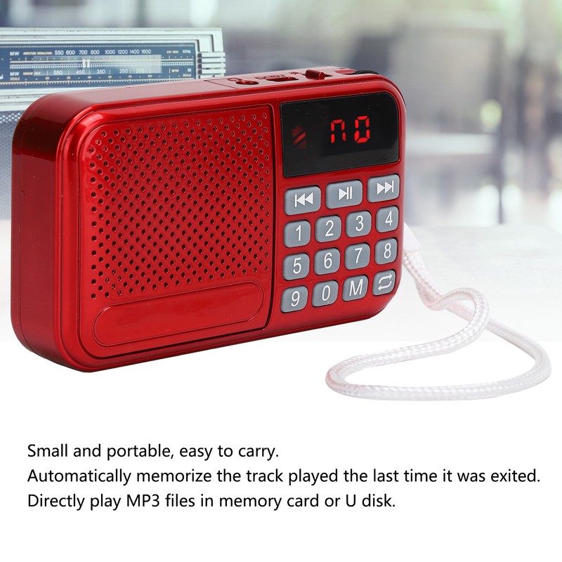 K-89 Multifunction Portable FM Radio USB Audio Player Support Memory