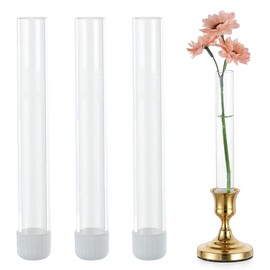 Glasseam 3 Pcs Glass Bud vase for Taper Candle Holder, Fit 22mm Candlestick