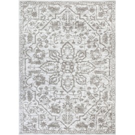 Well Woven Della Cream Vintage Medallion Pattern (5'3" x 7'3") Area Rug