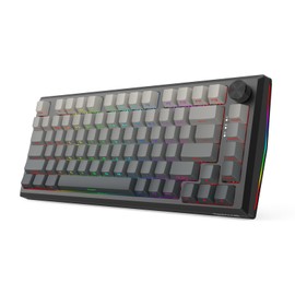 Redragon Redragon K687 PRO Wireless CNC Gasket Gaming Keyboard, 81 Keys Mechanical Keyboard w/Premium CNC Aluminum Board, Easy-Control Knob, 5-Layer Noise Dampening, Custom Linear Switch, PBT Gradient Keycaps