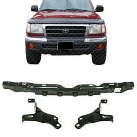 US AUTO PARTS PLUS New Front Bumper Reinforcement + Right Passenger & Left Driver Side Bracket For 1998-2000 Toyota Tacoma Direct Replacement 5250604020 5201204050 5201104050