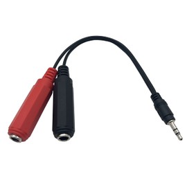 Dafensoy 6.35mm (1/4 inch) to 3.5mm Headphone Adapter, 3.5mm Male Stereo TRS to 2 Dual 6.35mm (1/4 inch) TS Female Stereo Cable, 3.5mm to 1/4 Y Splitter Adapter Cable 20cm/8inch