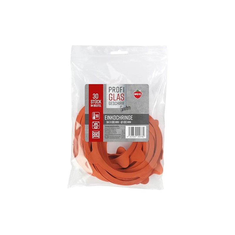 Weck Pack of 30 rubber rings 94 x 108 mm