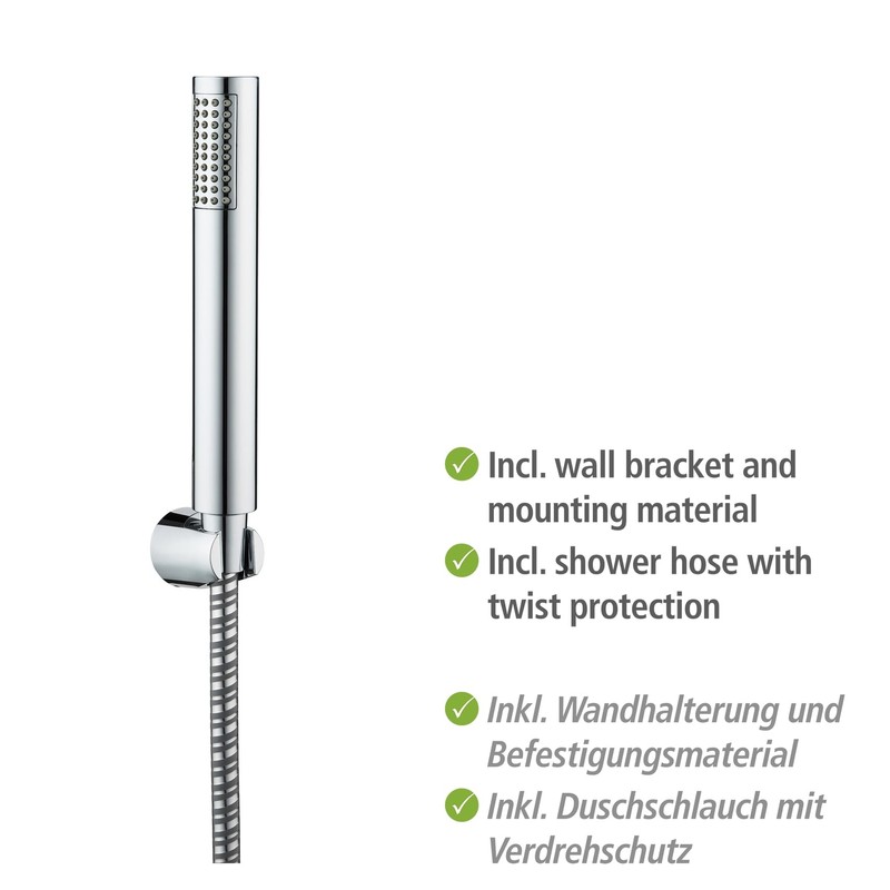 WENKO Basic Line 3-Piece Shower Head Set with Rain Jet