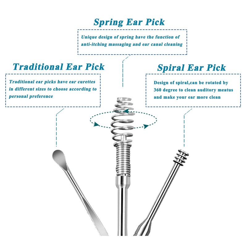 8 Pcs Ear Pick Earwax Removal Kit, Ear Cleaning Tool