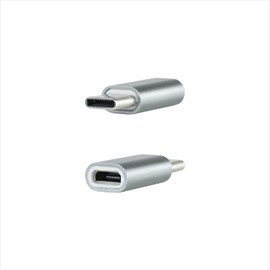 Nanocable 10.02.0011 USB-C to Micro USB Adapter, USB-C/M-Micro B/H, Aluminium, Grey